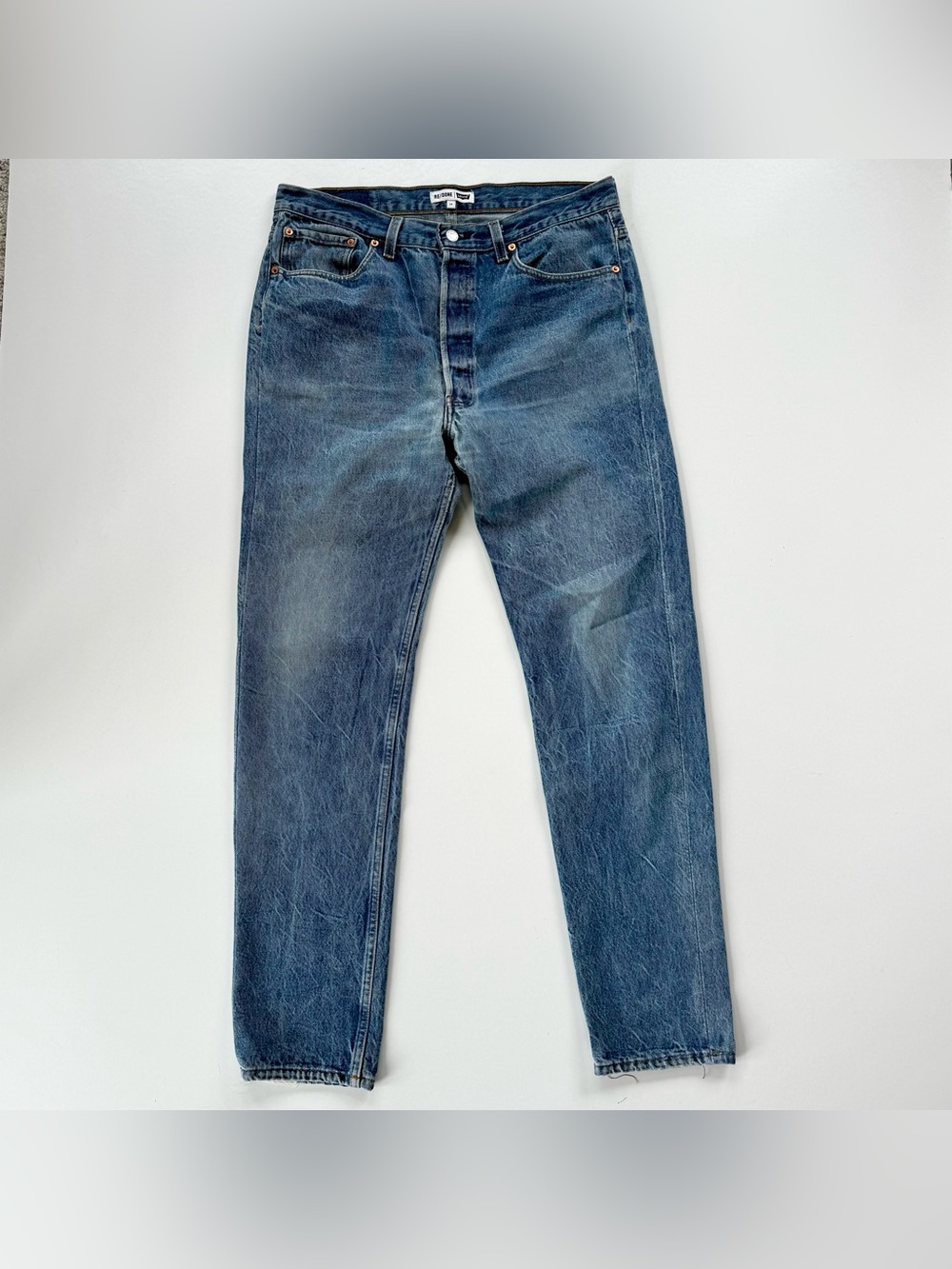 LEVI'S Re/Done Straight Leg 5 Pocket Button Fly Denim Jeans - Size 29 Cotton